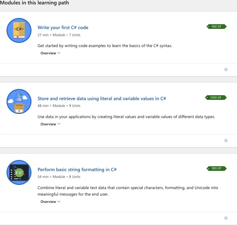 hdtdev's tweet photo. Day 54 Working my way through Microsoft get started C# training path. Starting from scratch and getting used to the new syntax. #100DaysOfCode https://t.co/zTIgTPeT2t
