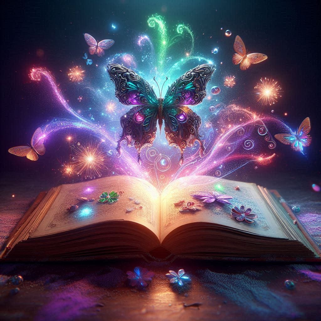 AmsterdaManAI's tweet image. ✨📖🦋🧚‍♂️#Prompt 𝗦𝗵𝗮𝗿𝗲. 

World of magic and fantasy with this mesmerizing book of elves and fairies. #MagicBook #FairyTales #EnchantedRealms

♻ #MakeArtSmiles 🤜🤛🏼 ☞ 𝗔𝗟𝗧.
