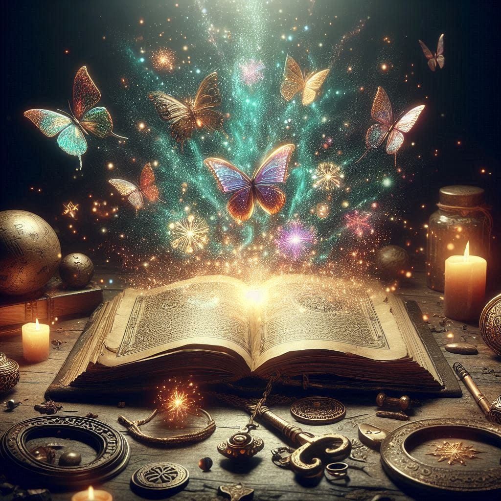 AmsterdaManAI's tweet image. ✨📖🦋🧚‍♂️#Prompt 𝗦𝗵𝗮𝗿𝗲. 

World of magic and fantasy with this mesmerizing book of elves and fairies. #MagicBook #FairyTales #EnchantedRealms

♻ #MakeArtSmiles 🤜🤛🏼 ☞ 𝗔𝗟𝗧.