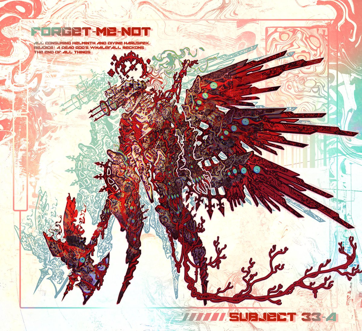 aegisofworms's tweet image. A mech made from the still living corpse of the god of flesh, machines, and the apocalypse. 
It has no living pilots.