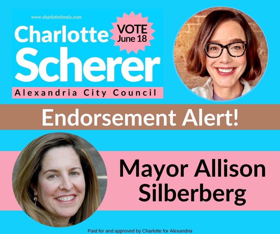 🌟 Endorsement Alert! Former Mayor Allison Silberberg backs Charlotte for City Council. She praises Charlotte's preparedness, thoughtfulness, and alignment with her record. Let's welcome Charlotte's common-sense approach! Vote early, by mail, or on 6/18! #CharlotteforALX🗳️
