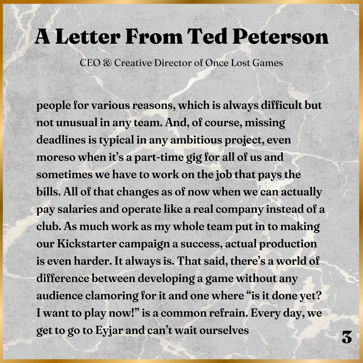 OnceLostGames's tweet photo. 🎉 WE DID IT! 🚀

We’ve reached our goal of $500,000 in only 12 days!!! 💰
Incredible! THANK YOU SO MUCH! 🙌

Here’s a letter from Ted Peterson, our CEO &amp; Creative Director of Once Lost Games, to thank all of you! ✉️

AND it doesn’t stop here either! We still have 17 days left! https://t.co/LObF8FNsAc