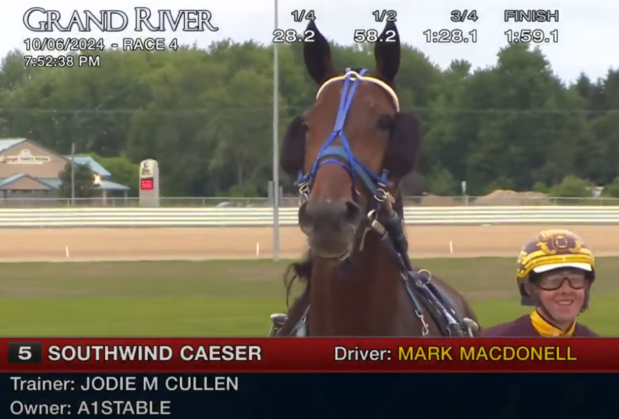 SugarDoyle's tweet photo. Southwind Caeser with young gun @MarkMacDonell up - in just his 2nd year driving shows a 5-2-5 record from 29 starts in Ontario for 2024. ✅ https://t.co/nbn7J0HXay