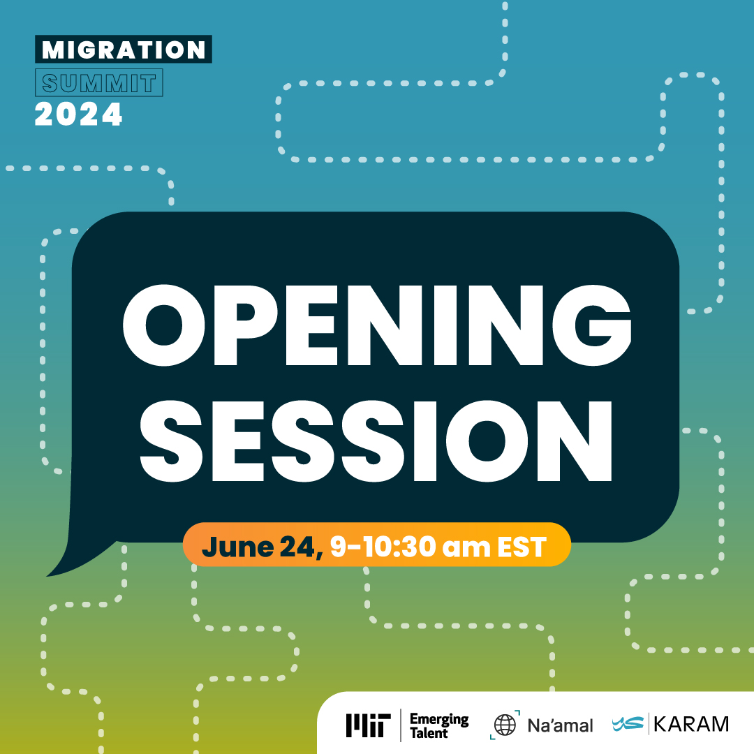 Migration Summit (@msummit2024) on Twitter photo Join us for the Opening Session of the #MigrationSummit, focusing on "Unlocking and Engaging Talent: Pathways for Dignified Work."
Hosted by <a href="/mit_react/">MIT Emerging Talent (formerly MIT ReACT)</a> <a href="/_Naamal/">Na'amal</a> & <a href="/karamfoundation/">Karam Foundation</a>
🌐 Register: jconnector.mit.edu/events/90904
#MigrationSummit24 #DignifiedWork #WithRefugees Join us for the Opening Session of the #MigrationSummit, focusing on "Unlocking and Engaging Talent: Pathways for Dignified Work."
Hosted by <a href="/mit_react/">MIT Emerging Talent (formerly MIT ReACT)</a> <a href="/_Naamal/">Na'amal</a> & <a href="/karamfoundation/">Karam Foundation</a>
🌐 Register: jconnector.mit.edu/events/90904
#MigrationSummit24 #DignifiedWork #WithRefugees