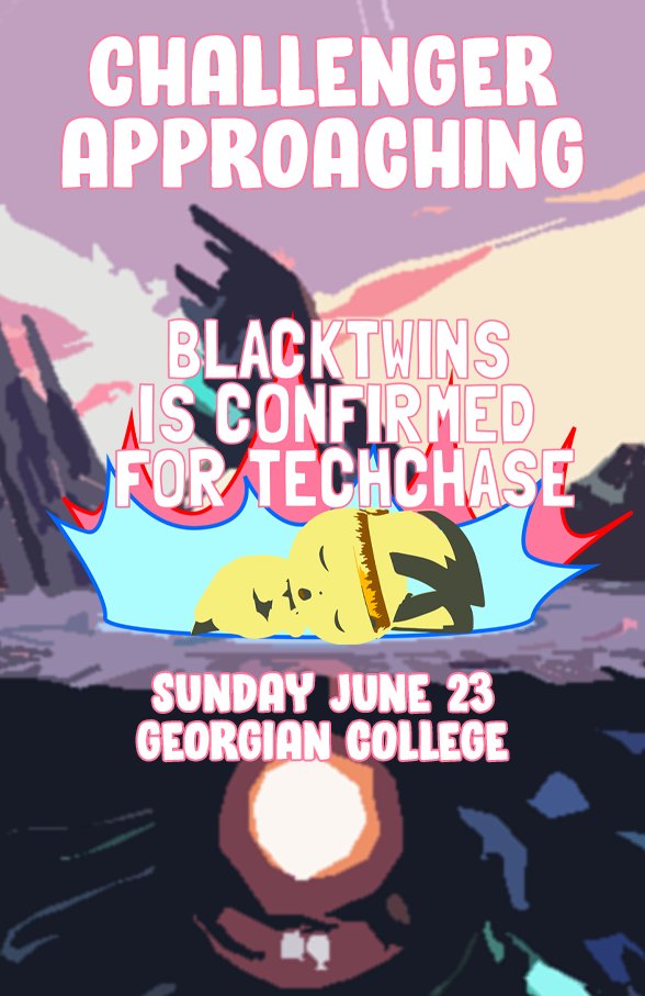 Blacktwins is confirmed for Techchase #2! Make sure to come out to Barrie on June 23rd for my last tournament before I move away, you don't wanna miss it. There's ultimate, melee, amateurs and a mewtwo only side bracket!

Reg below!⬇️