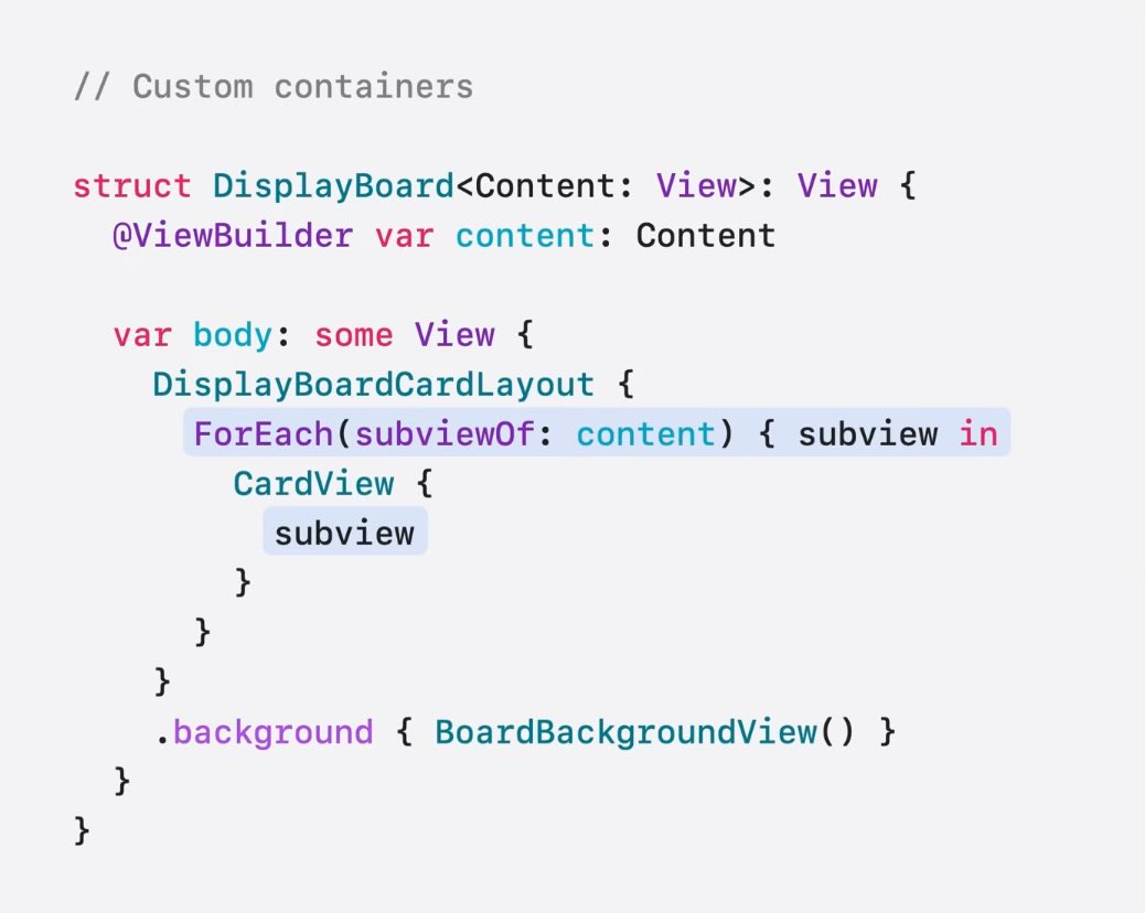 Custom Containers are gonna be a game changer, at all. #WWDC24 #SwiftUI #iOS18