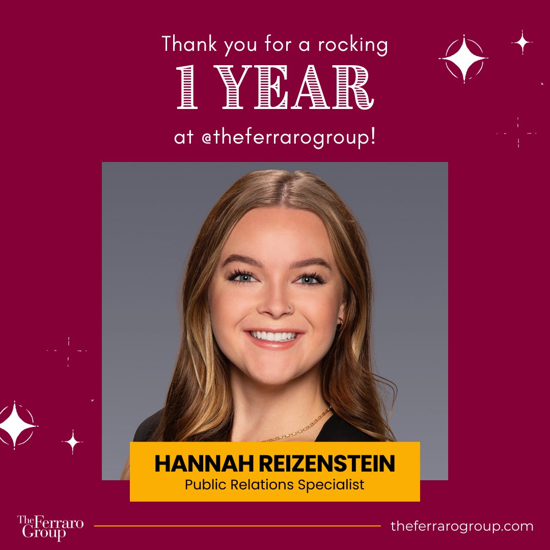 TheFerraroGroup's tweet image. Happy Work Anniversary to Gabriele, Hannah, and Jill! Thank you for your hard work.