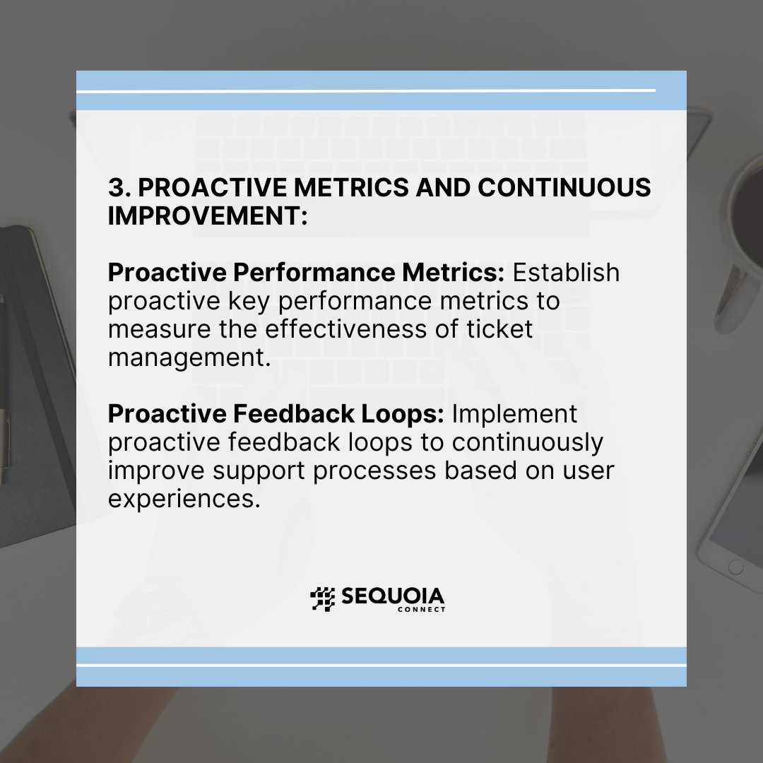 SequoiaConnect's tweet photo. Proactively boost IT support efficiency! Learn proactive ticket prioritization strategies, embrace proactive automation in ticketing systems, and utilize proactive metrics for continuous improvement in IT support processes. #SequoiaConnect #ITSupport 🎫🔧 https://t.co/Nng8EdA7PA