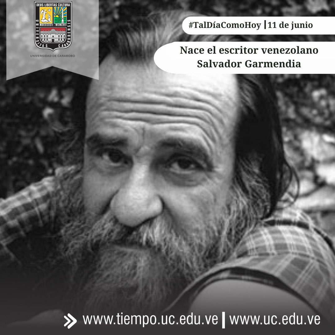 #TalDíaComoHoy de 1928 nace en Barquisimeto el escritor, cronista y guionista Salvador Garmendia, maestro de la novela urbana en Venezuela. El camino hacia su consagración a nivel latinoamericano inició escribiendo en periódicos.

#UniversidadDeCarabobo #UC