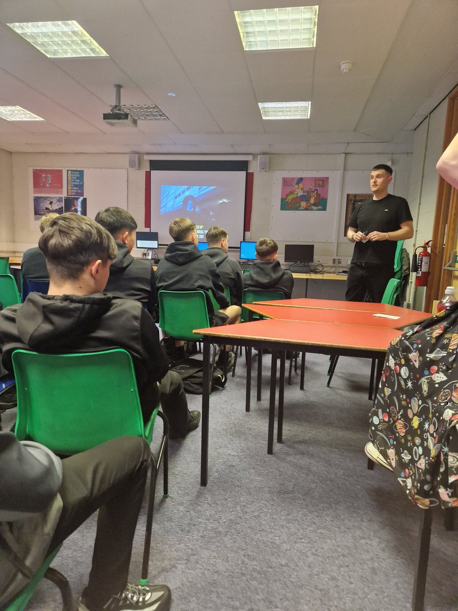 MrsCampbell06's tweet photo. Really powerful visit from @G_Armstrong21 - pupils were engaged from start to finish. So important to discuss themes of gang violence, trauma, and masculinity. Plus, amazing to witness instant positive impact as pupils checked out every copy of 'The Young Team' from @library_pgs https://t.co/yivC9A10V8