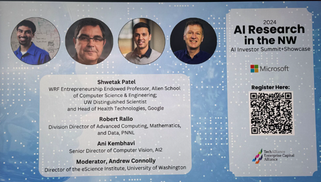PCS_News's tweet photo. Yesterday, CTO @ScottThielman attended the first session of the @TechAllianceWA's  #AI Investor Summit, a panel on AI Research in NW.

🔑: Specialist systems require less investment to train from foundational AI models. https://t.co/LcdO0etLWd