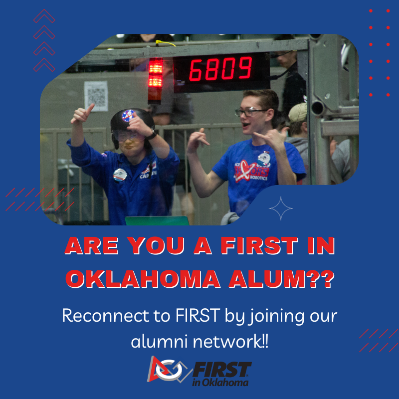 FIRSTinOklahoma's tweet photo. 🔍🎓 Hey FIRST in Oklahoma ALUMNI!
Your voice matters! 🌟 Take a moment to share your experiences by filling out our alumni survey. Check the bio link!
#FIRSTinOklahoma #AlumniSurvey #STEMStories #FIRSTAlumni #OMGRobots 🚀🤖 https://t.co/iL1uJqLckj