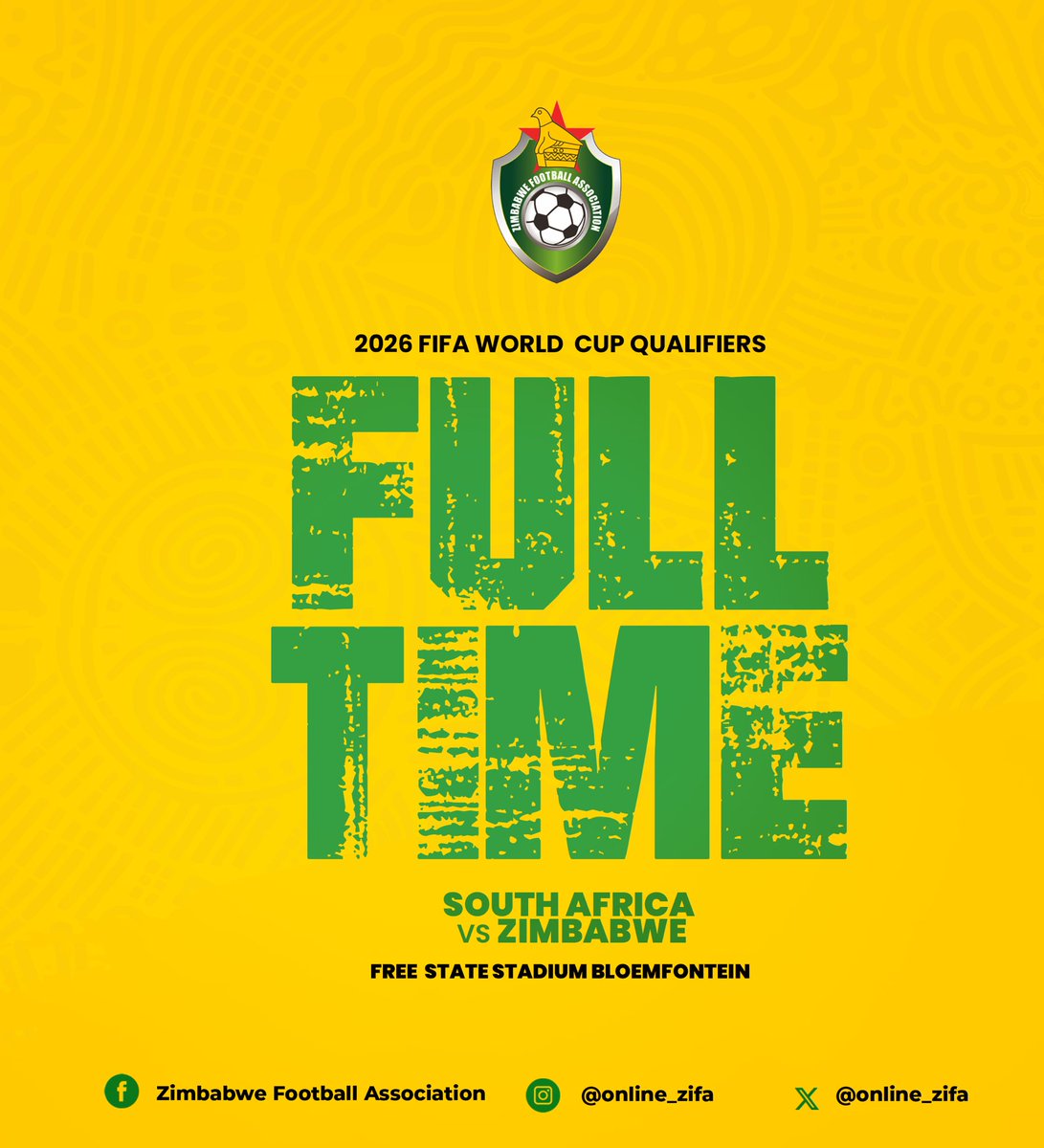 Defeat.
South Africa 3-1 Zimbabwe
