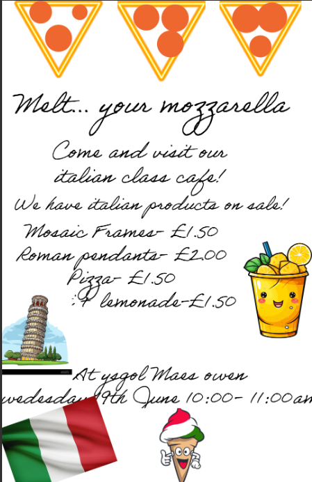 MaesOwen's tweet image. All lower school classes would like to invite you to experience the delights of India, Italy and Japan at our pop-up café event on Wednesday 19th June 10-11.30 in our school hall.  #ClassCafe #MegaMath 🇮🇳🇮🇹🇯🇵