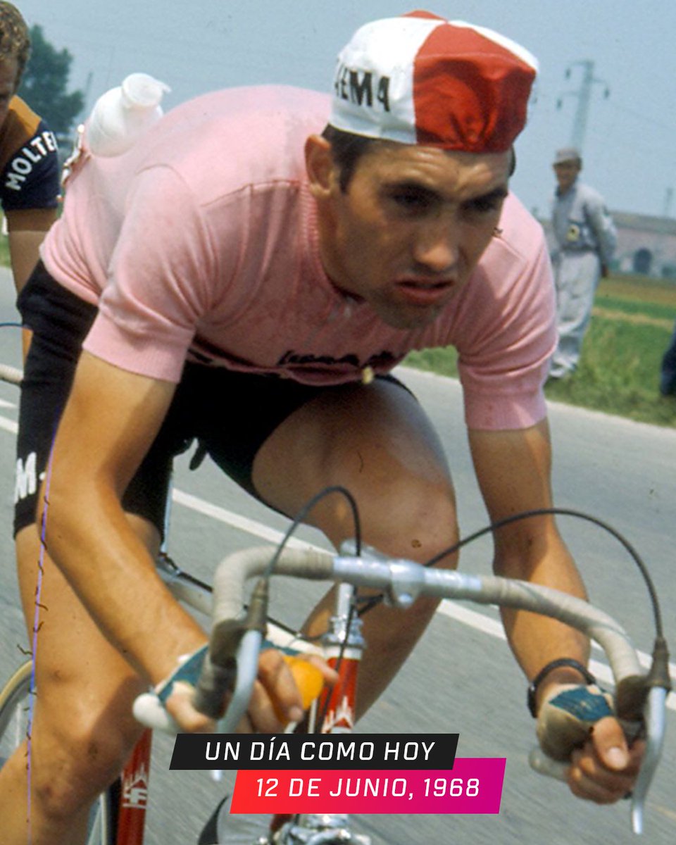 ESPNCiclismo's tweet photo. En 1968 Eddy #Merckx cosechaba su primer #GiroDeItalia 💥
Más adelante en su trayectoria, el belga de adueñó de 4️⃣ títulos más, convirtiéndose junto con Fausto #Coppi y Alfredo #Binda en uno de los máximos ganadores de la competencia italiana. https://t.co/2lpFaxRb8u