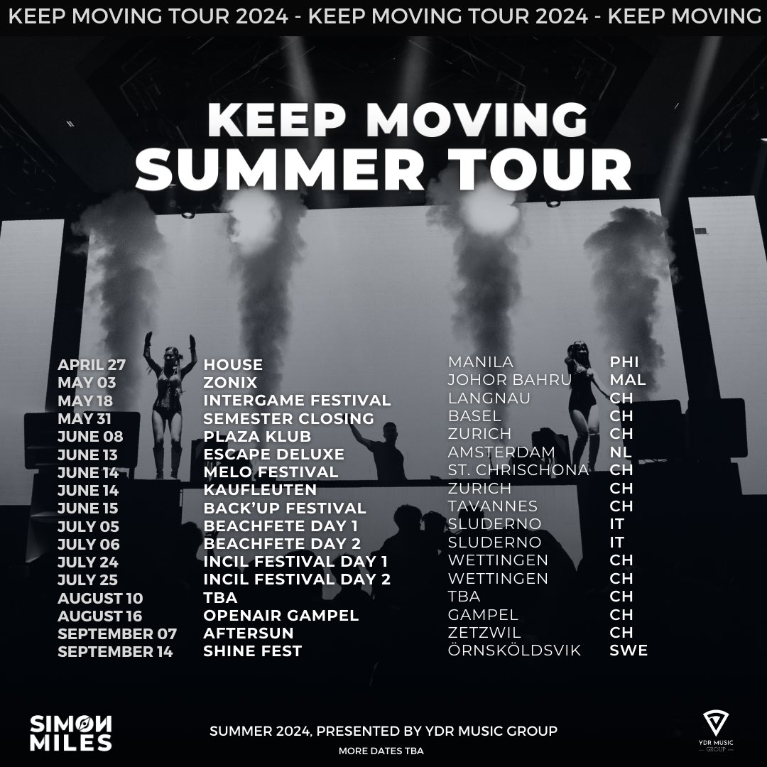 Full summer tour schedule is up! Where do we meet? 

#tour #summer #simonmiles