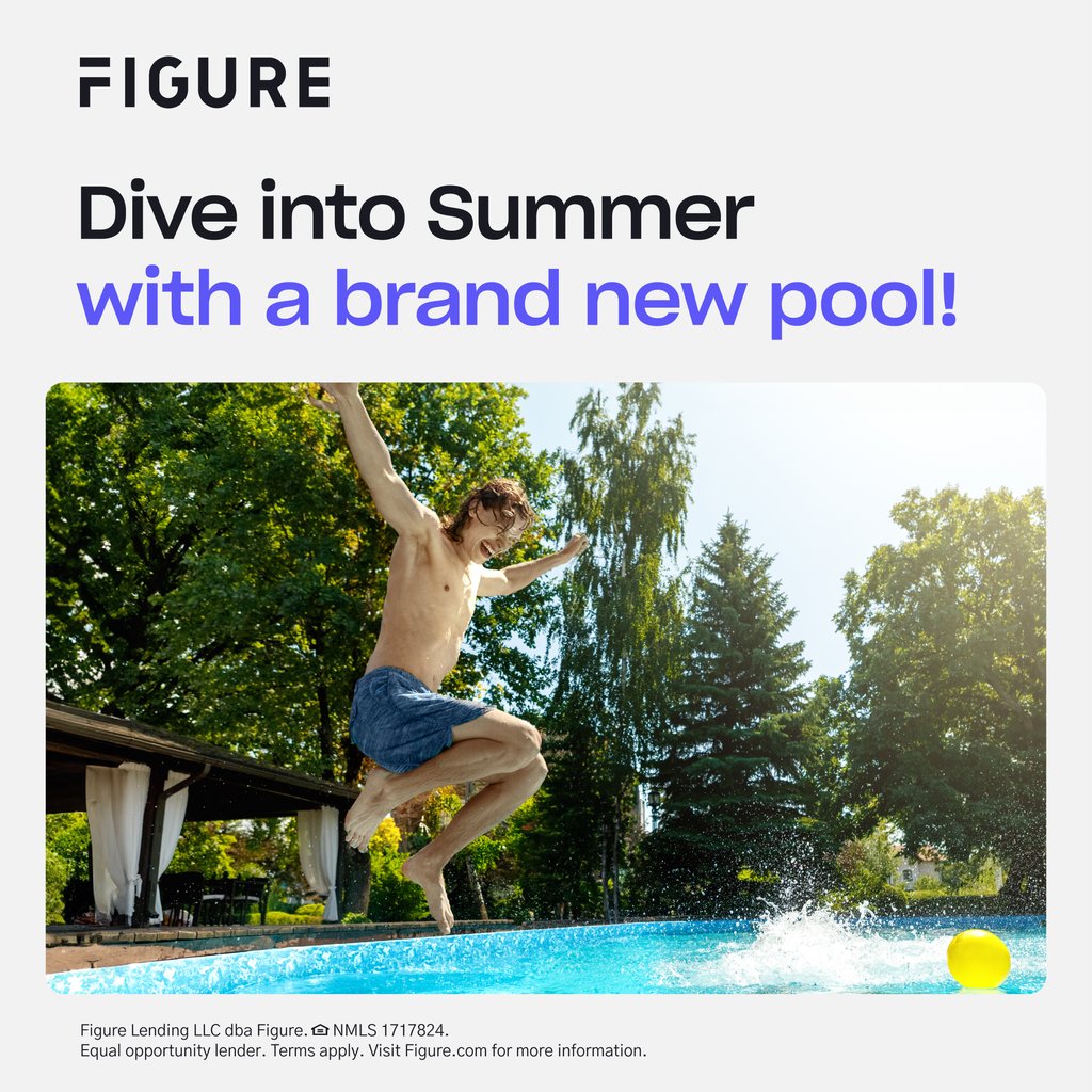 Figure's tweet image. Our HELOC offers fast funding and flexible borrowing options to make your backyard oasis a reality. Apply online now! #PoolInstallation #HELOC