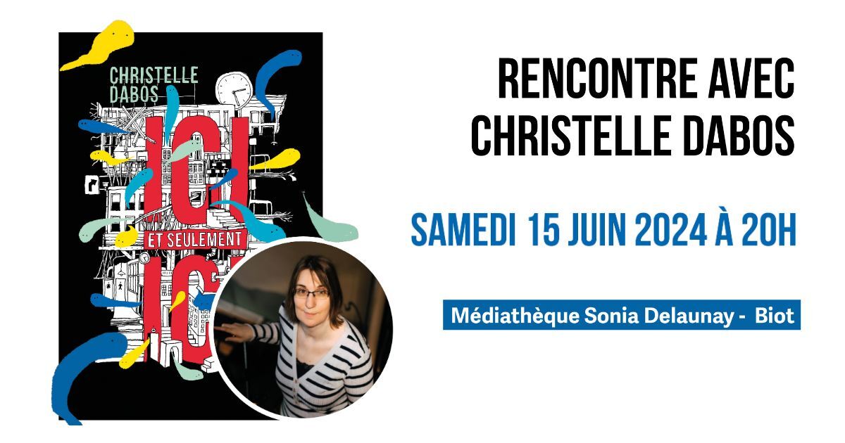 Médiathèques CASA (@medcasa) on Twitter photo ✨ Rencontre avec Christelle Dabos
Autour de son dernier roman "Ici et seulement ici" paru aux <a href="/GallimardJeun/">Gallimard Jeunesse</a> en 2023
📅 Samedi 15 juin à 20h
📍 Médiathèque Sonia Delaunay - #Biot
📞 Sur réservation au 04 83 88 10 00
#christelledabos #icietseulementici #gallimardjeunesse ✨ Rencontre avec Christelle Dabos
Autour de son dernier roman "Ici et seulement ici" paru aux <a href="/GallimardJeun/">Gallimard Jeunesse</a> en 2023
📅 Samedi 15 juin à 20h
📍 Médiathèque Sonia Delaunay - #Biot
📞 Sur réservation au 04 83 88 10 00
#christelledabos #icietseulementici #gallimardjeunesse