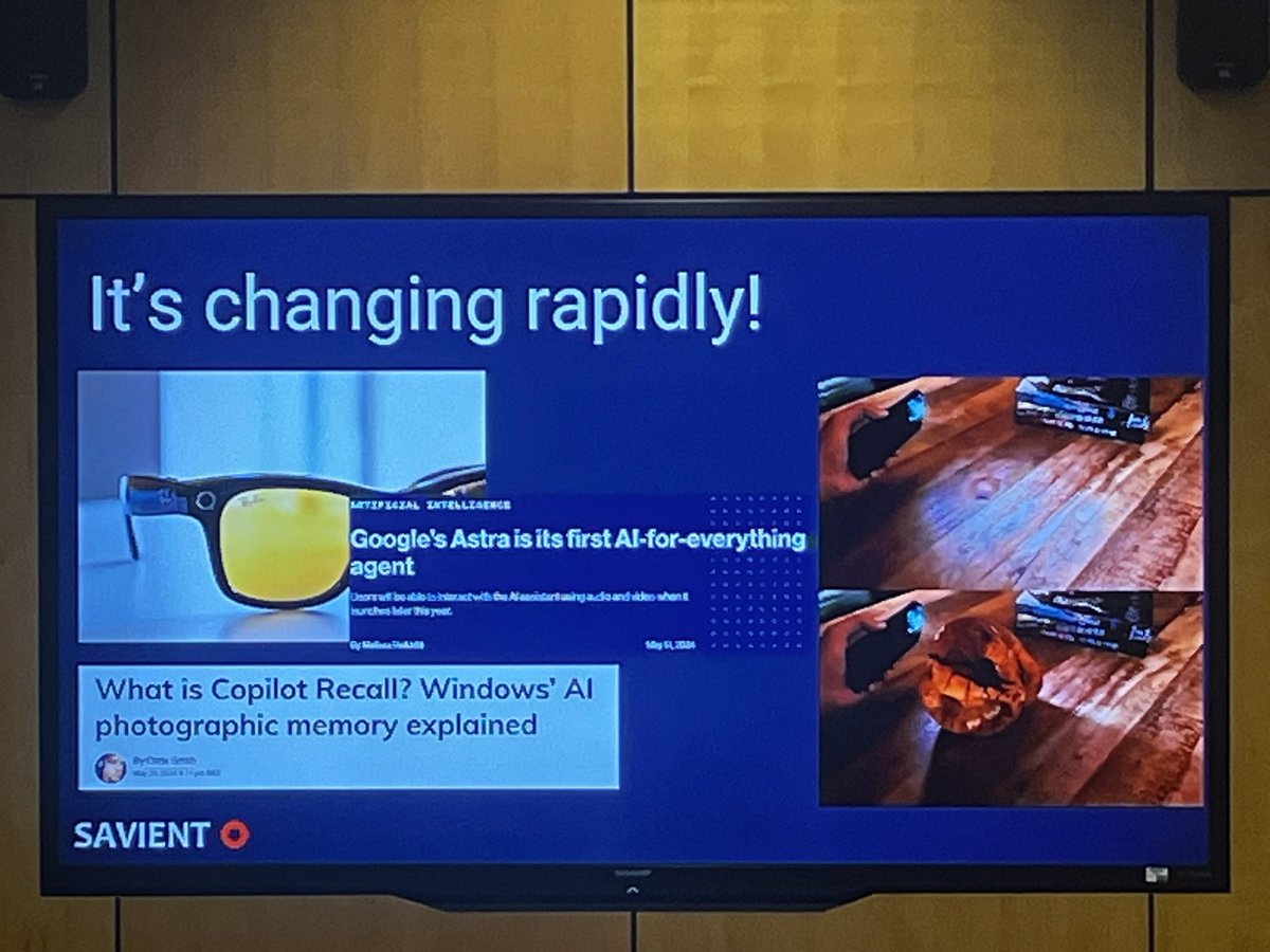 Fascinating talk by <a href="/SavientL/">Savient</a>; fascinating information about the rapid changes in #AI!