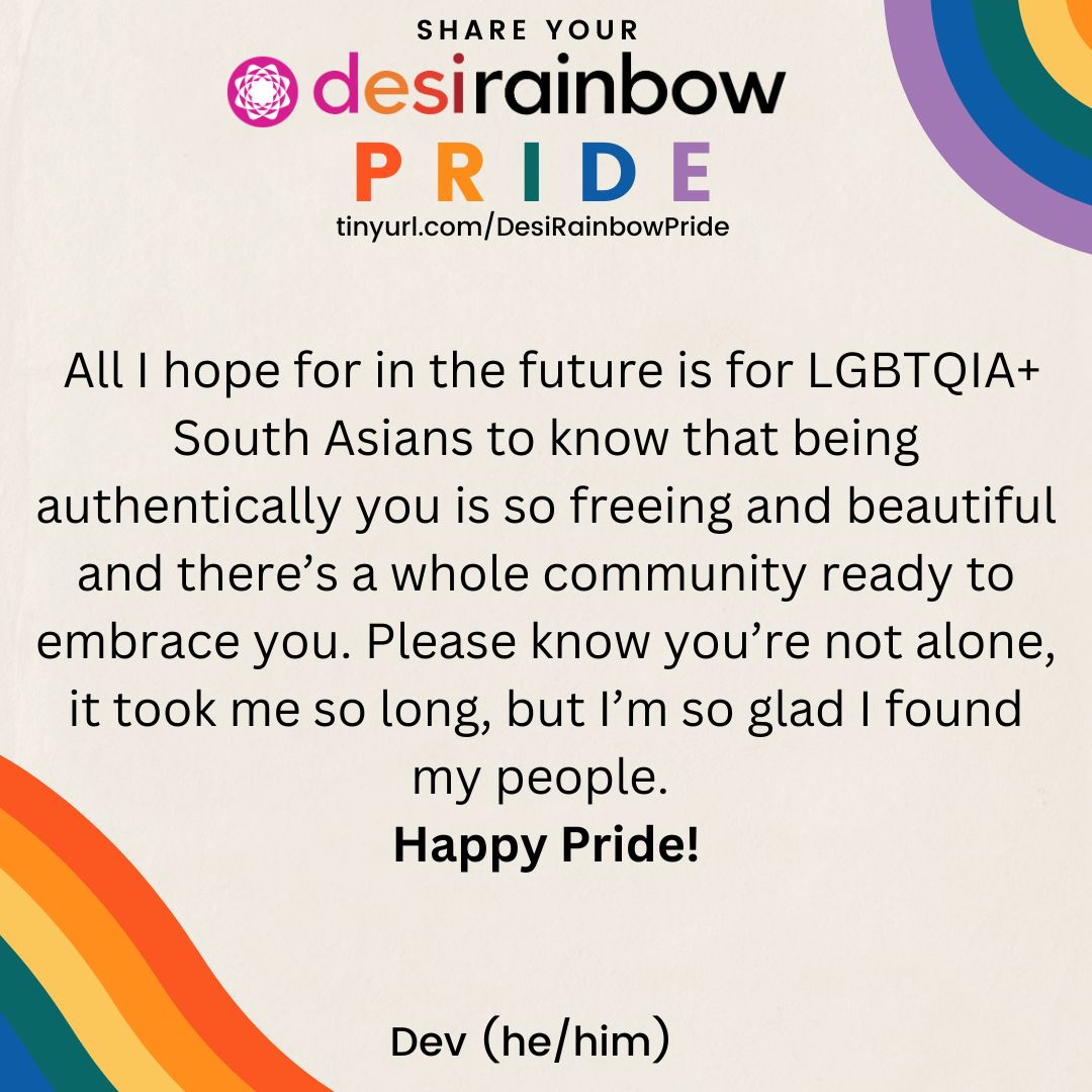 desirainbow1's tweet photo. 🌈Our goal at Desi Rainbow is to create a safe space for LGBTQIA+ folks and allies in the South Asian community.
Share your stories in our pride campaign: https://t.co/IRPTesOkaI
Donate to support our work https://t.co/ej2MbLWGh5
#Pride2024 #DesiPride #DesiRainbow #PyarisPyar https://t.co/LJYc59uxT6
