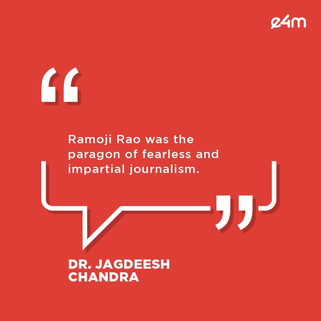 e4mtweets's tweet photo. "Ramoji Rao was one of the rare individuals who left a lasting legacy in the realm of credible journalism." - #MukundSetlur
Industry leaders pay a heartfelt tribute to Padma Vibhushan Shri Ramoji Rao, head of the Telugu news and entertainment network ETV and founder of Ramoji Film City.

Read here:  https://t.co/RcG4oTfa6d

#JagdeeshChandra | #DrKushalSanghvi | #RajeevJalnapurkar | @s_yesudas | @Manojjagyasi | @daibanw18 | #AmbarnathSinha | @editorkumar

#e4m #ramojirao #rip #tribute #industryleaders #media #news