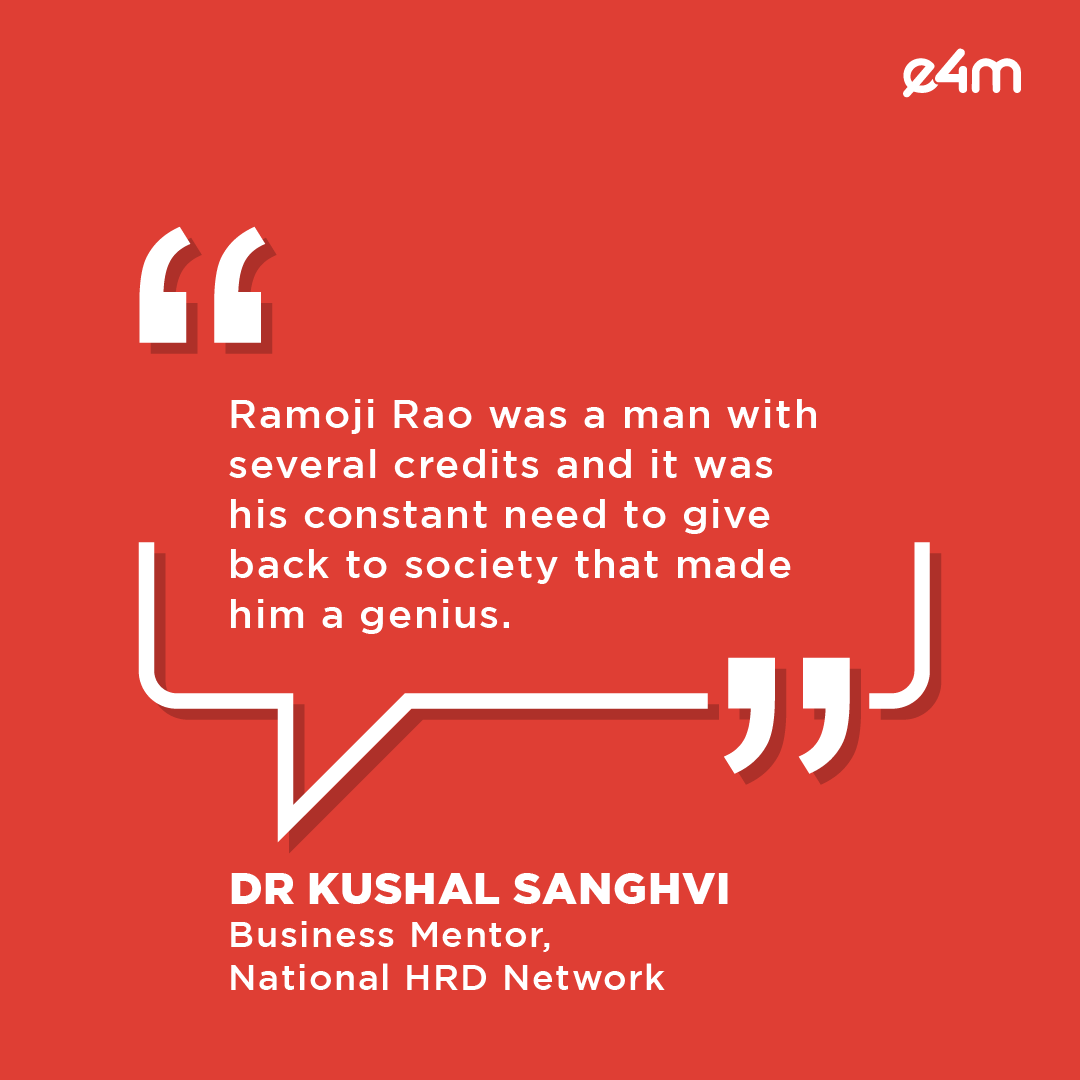 e4mtweets's tweet photo. "Ramoji Rao was one of the rare individuals who left a lasting legacy in the realm of credible journalism." - #MukundSetlur
Industry leaders pay a heartfelt tribute to Padma Vibhushan Shri Ramoji Rao, head of the Telugu news and entertainment network ETV and founder of Ramoji Film City.

Read here:  https://t.co/RcG4oTfa6d

#JagdeeshChandra | #DrKushalSanghvi | #RajeevJalnapurkar | @s_yesudas | @Manojjagyasi | @daibanw18 | #AmbarnathSinha | @editorkumar

#e4m #ramojirao #rip #tribute #industryleaders #media #news