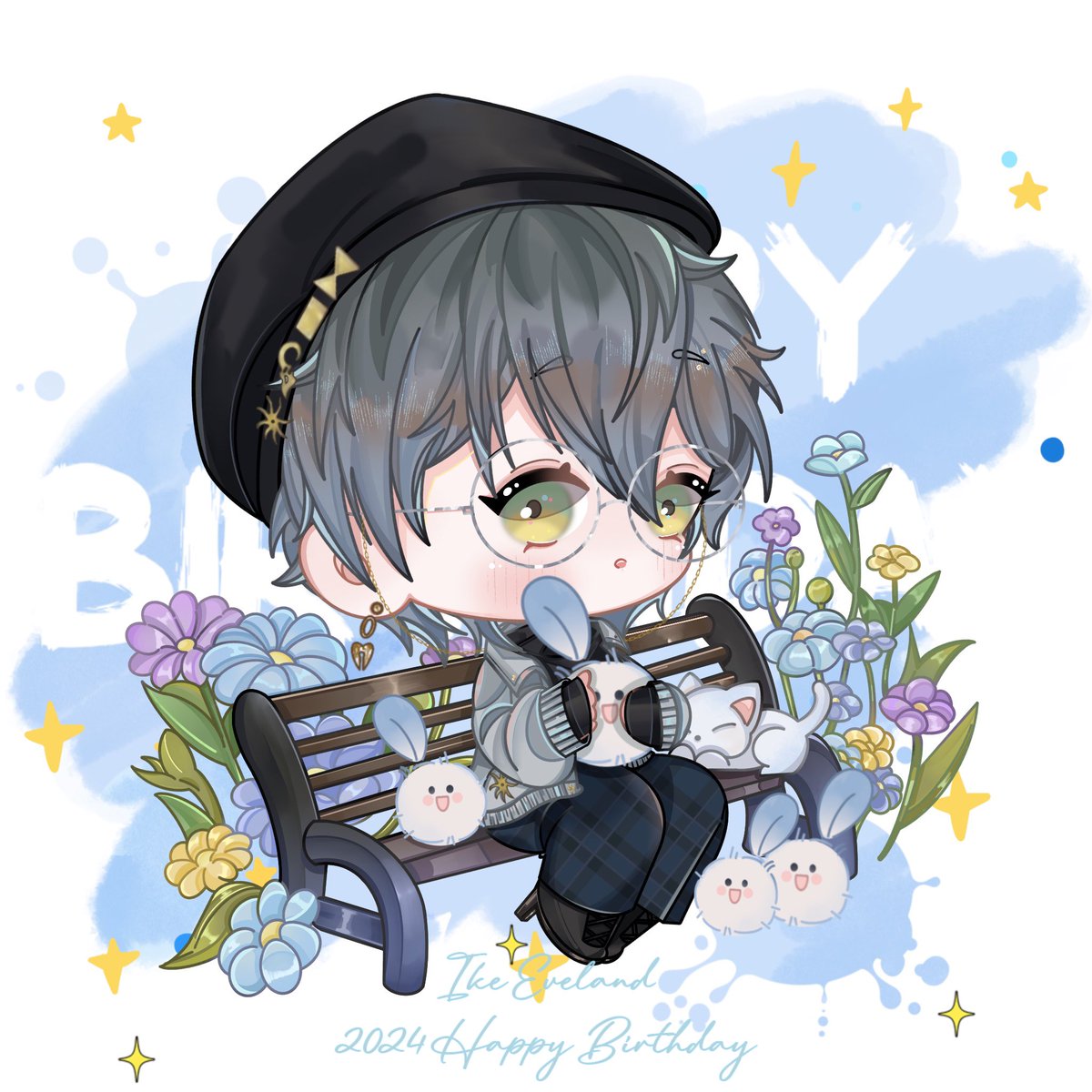 UING001128's tweet photo. Happy Birthday Ike Eveland💙
第三年的贺图啦 生日快乐我的��甜心！
 #Ikenography #CandlesForIkey2024 https://t.co/RwOaxiVJRb