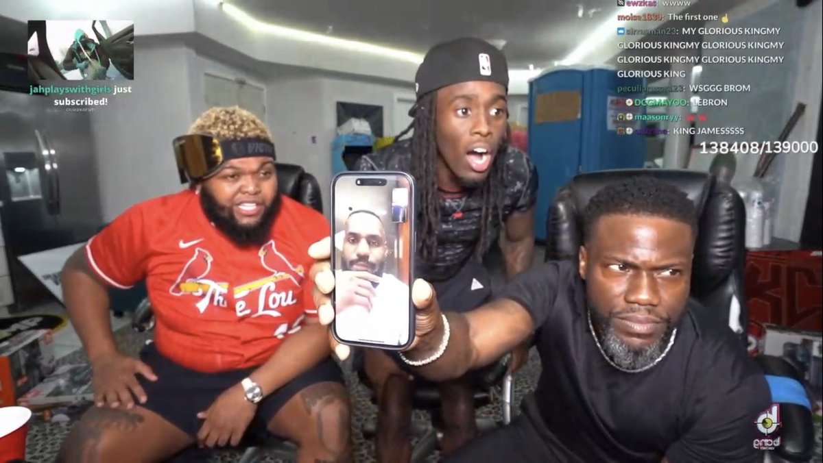 JakeSucky's tweet photo. Kai Cenat broke his all time Twitch viewership record last night with Kevin Hart and Druski at over 720,000 viewers https://t.co/jkA9RzWfwJ