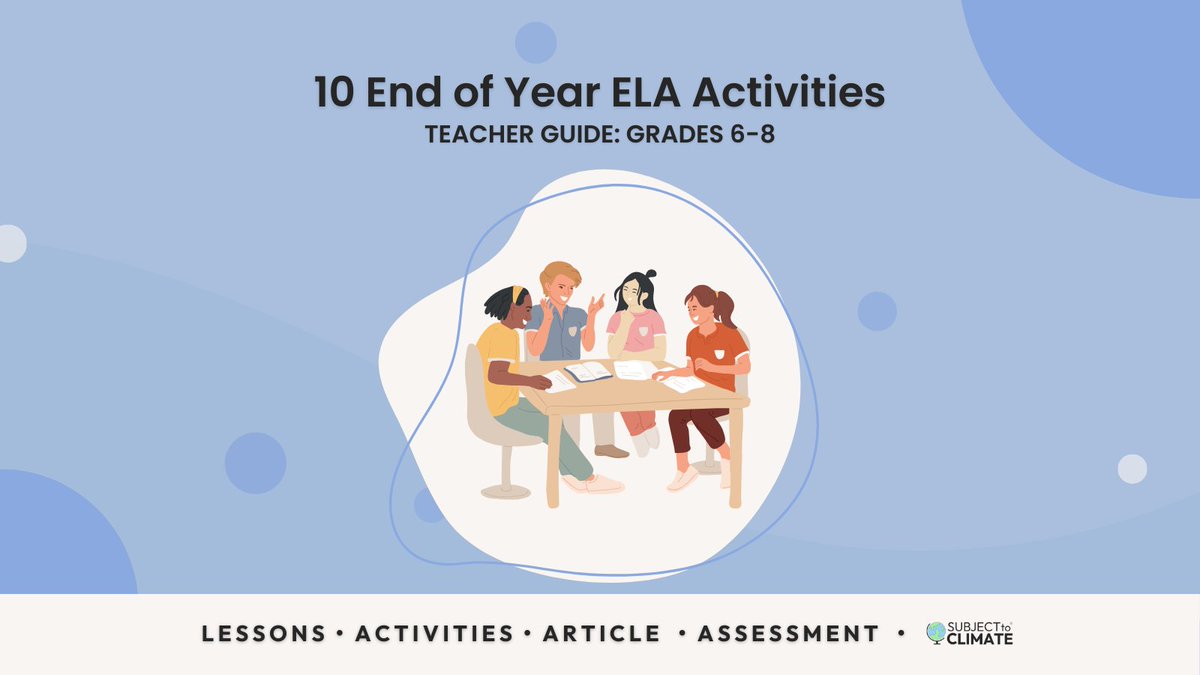subjecttoclimat's tweet image. 10 awesome end-of-year activities for middle schoolers!🎉🌟 
Dive into new topics like writing to members of Congress or learning about the declining whale populations in the North Atlantic. 🐋✍️
#EducatorsForChange  #MiddleSchool  

Link 👉 bit.ly/4bNNpbp