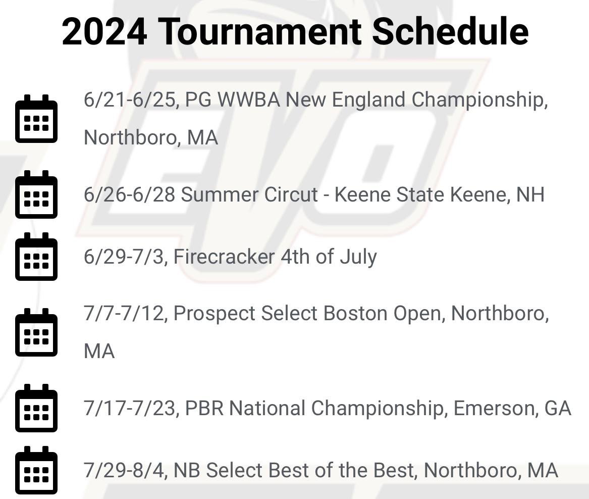 Work after HS⚾️.
Some of the upcoming games with <a href="/TatnuckSrRuth/">Tatnuck Senior Ruth</a>
6/11 vsVernon H. Pirates @ Tivnan 6pm
6/15 vsSturbridge Crush @ Turner 10am
6/16 vsSouthSide SR @ Hadwen P 10am
6/17 vsShrewsbury SR @ Tivnan 5:30pm

Ready for summer⚾️ with <a href="/EVOBaseballMA/">EVO Academy</a>  tournament schedule ⬇️