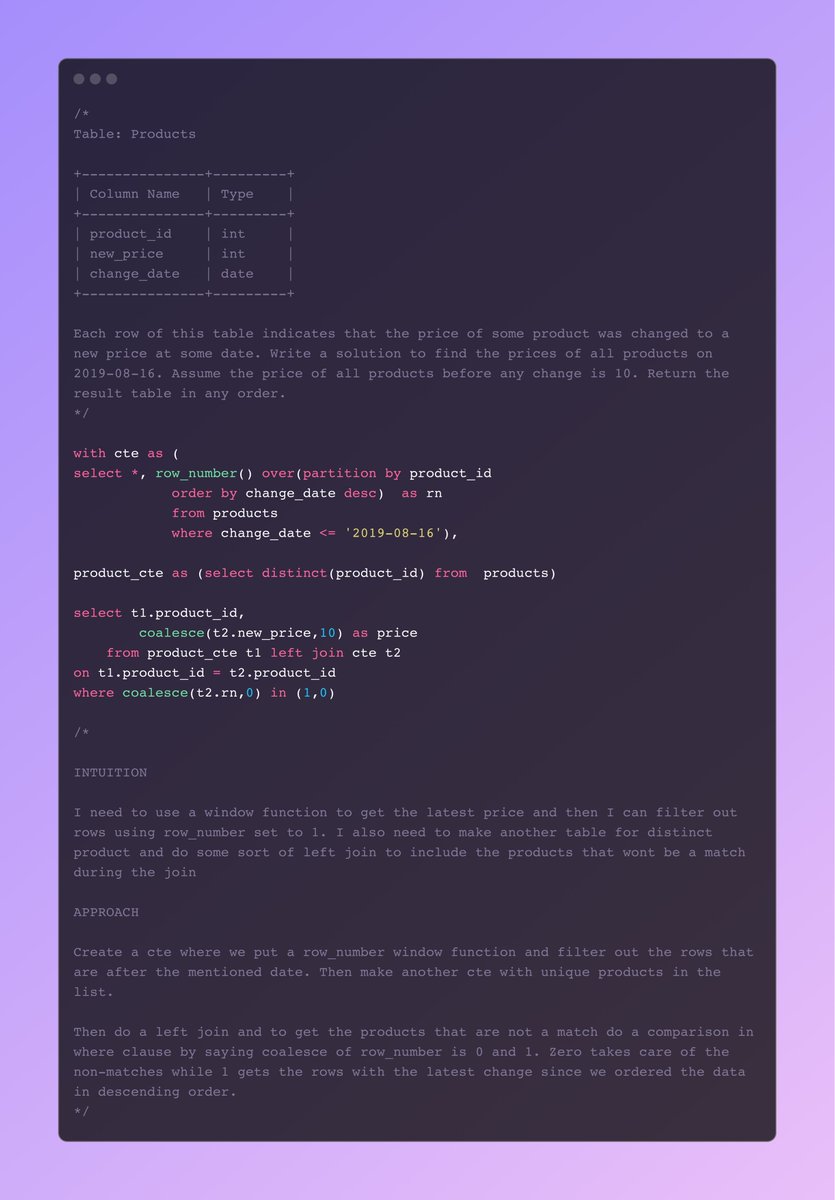 bhatnagardaksh1's tweet image. Solving another SQL question from LeetCode. Question Link  :- leetcode.com/problems/produ…

#SQLQueries #Database #DataAnalysis #DataManipulation #Leetcode #StructuredQueryLanguage #MySQL