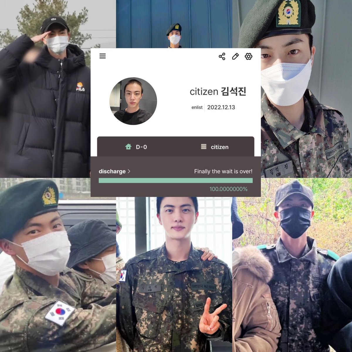 WE CAN FINALLY SAY SEOKJIN IS COMING BACK TODAY!!! 😭😭😭

KIM SEOKJIN IS BACK
#WelcomeBackJin
#WelcomeHomeOurAstronaut
#TheAstronautHasLanded