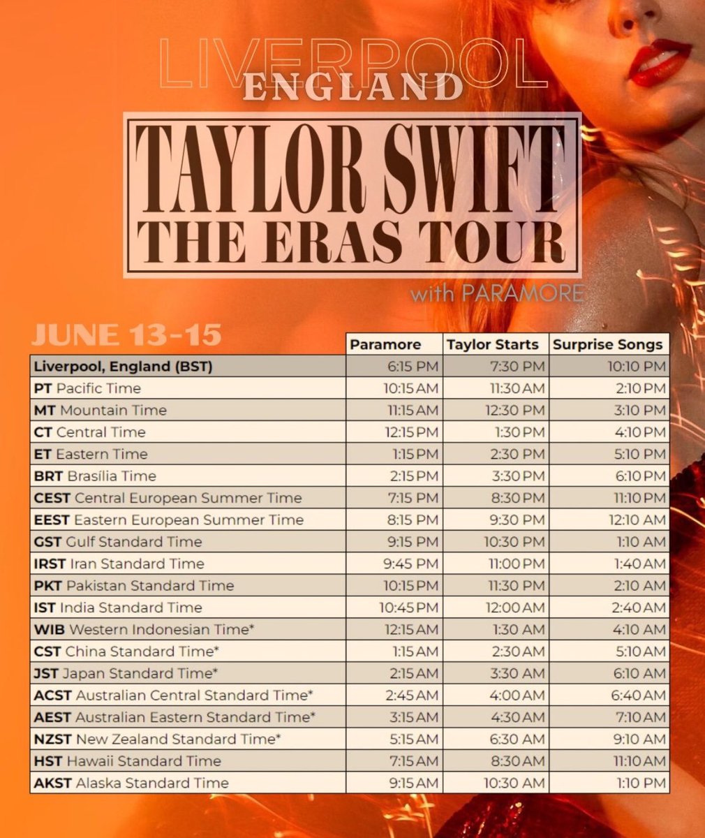 l1et0girls's tweet photo. liverpool time sheet for the eras tour on the 13th-15th #LiverpoolTSTheErasTour https://t.co/kLCHdUJdqv