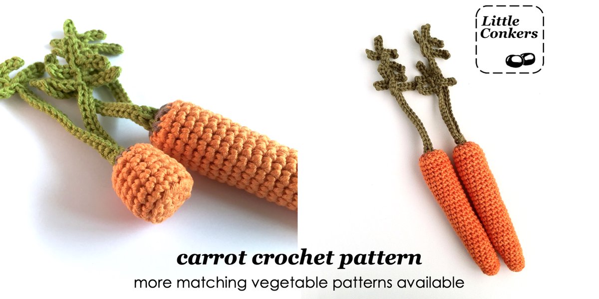 LittleConkers's tweet photo. #Crochet carrot patterns including 'bitten-off' top - one of my range of fruit and vegetable patterns
https://t.co/cRzYcGuAGG #LittleConkers #CrochetVeg #CrochetFun #SpringCrochet https://t.co/lifahodwL5