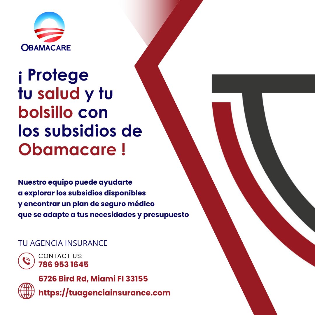 Tuagencia_2023's tweet photo. "¡Protege tu salud y tu bolsillo con los subsidios de Obamacare! Nuestro equipo puede ayudarte a explorar los subsidios disponibles y encontrar un plan de seguro médico que se adapte a tus necesidades y presupuesto.
.
.
.
#insurance #police #healtinsurance #lifeinsurance https://t.co/V2VDsoteYq