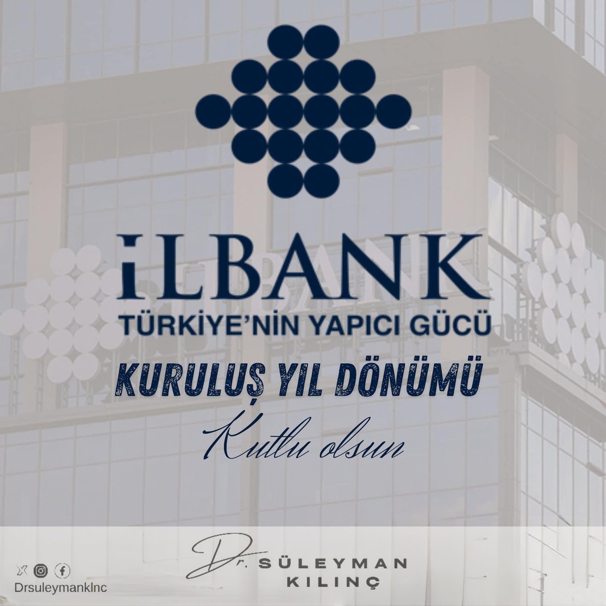 Pek çok alanda ülkemiz ve milletimize hizmet sunan Türkiye’nin yapıcı gücü İLBANK’ın kuruluş yıldönümü kutlu olsun.
<a href="/csbgovtr/">T.C. Çevre, Şehircilik ve İklim Dğş. Bakanlığı</a> <a href="/ilbanktr/">İlbank</a>