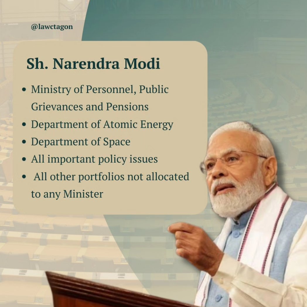 lawctagon's tweet image. List of Cabinet Ministers

#cabinet #minsters #bjp #government #governmentofindia #pmmodi #cabinetministers #parliament #memberofparliament #law #legalnews #legalupdates #legal