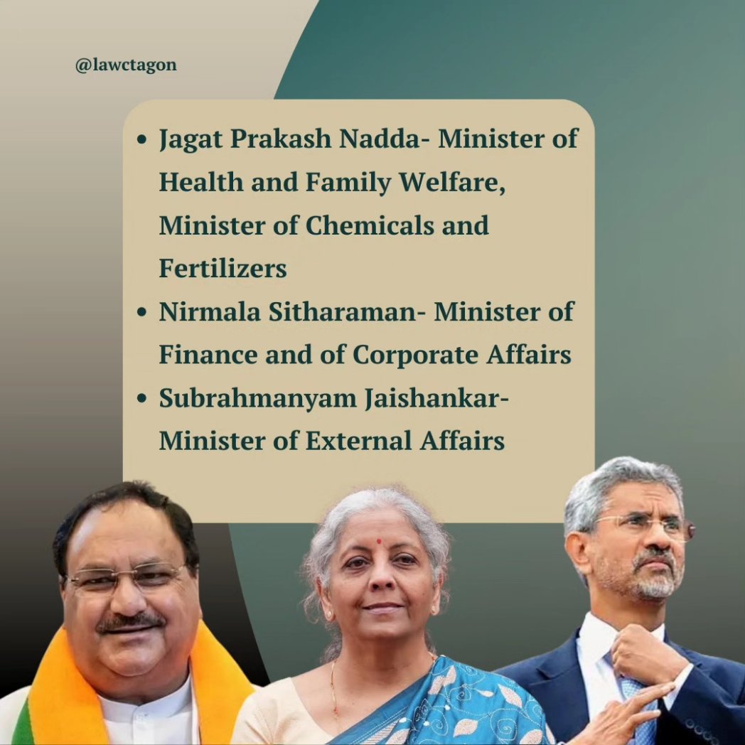 lawctagon's tweet image. List of Cabinet Ministers

#cabinet #minsters #bjp #government #governmentofindia #pmmodi #cabinetministers #parliament #memberofparliament #law #legalnews #legalupdates #legal