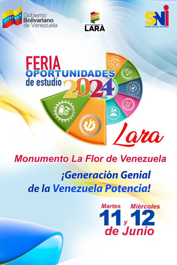 📢Atencion Lara !!!
Vamos joven al Sistema Nacional de Ingreso SNI.
Es tu oportunidad de continuar los estudios y desarrollar tu vida profesional. 

Para la Generación Genial de la Venezuela Potencia.  #CienciaParaLaVida
#NicoLeEchaPichón

<a href="/NicolasMaduro/">Nicolás Maduro</a>
<a href="/Gabrielasjr/">Gabriela Jiménez</a>
<a href="/cytdanmarys/">Danmarys Hernández</a>