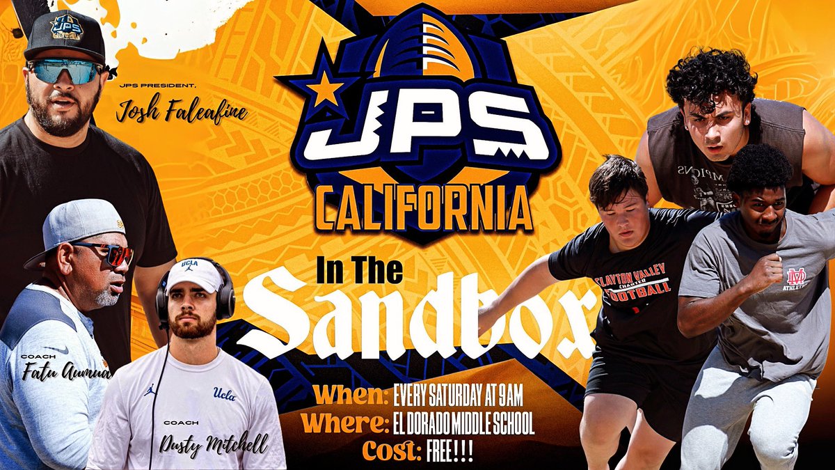 🚨 JPS in the Sandbox! 🚨

Join us this Saturday at 9:00 AM at El Dorado Middle School for a dynamic explosion and speed workout in the sand! Come out and elevate your game!!🏖️🏆
