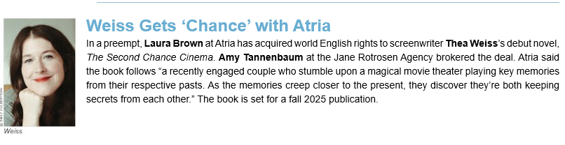 aftannenbaum's tweet photo. Congratulations on your new deal #TheaWeiss @AtriaBooks! https://t.co/cPe43ObKHq