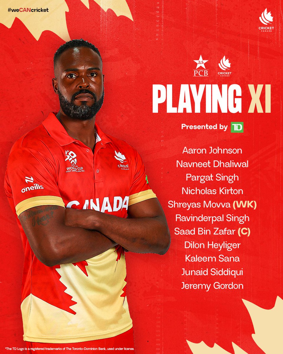 canadiancricket's tweet photo. 1️⃣ change and we are ready to go! 🔥💪🏼

#PAKvCAN #weCANcricket #T20WorldCup https://t.co/eKOlGAvdzy
