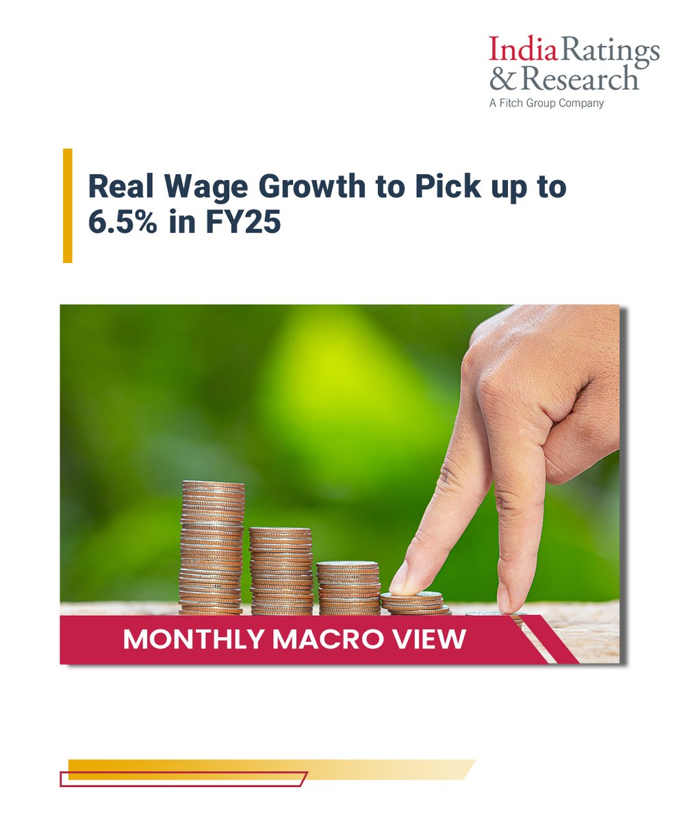 IndiaRatings's tweet photo. #MonthlyMacroView

'Real Wage Growth to Pick up to 6.5% in FY25'

Read more: https://t.co/lbaKnHFna5

#IndiaRatings #FY25 #PFCE #GDP #NSO https://t.co/s2zvzMhcFf