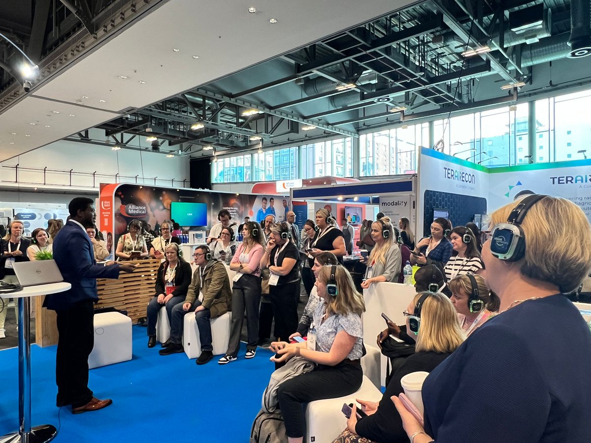 We’ve loved meeting members &amp; new faces at our Education on the Stand sessions today.
 
Here’s Cletus Amedu leading an engaging presentation on harnessing the benefits of Chat GPT for radiography education.

Tomorrow's topics include tips for publishing your research! #UKIO2024