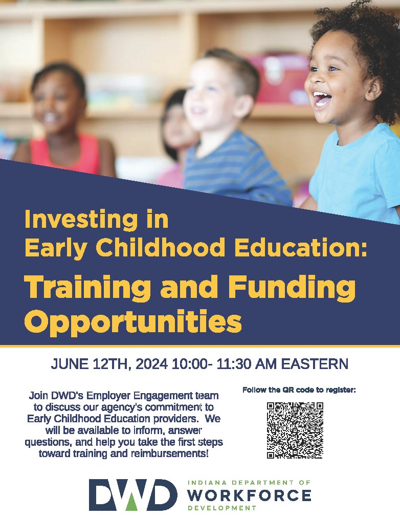 Are you an employer in the early childhood education sector? Register for this informative session to support the future of early learning!

events.in.gov/event/copy-of-…
