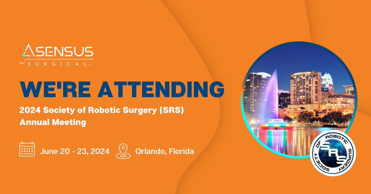 Asensus Surgical (@asensussurgical) on Twitter photo We look forward to participating in the 2024 <a href="/socroboticsurg/">Society of Robotic Surgery | SRS</a> SRS Annual Meeting in Orlando, Florida! This pivotal event in the surgical community will feature Asensus in multiple panel discussions, including the much-anticipated Digital OR and Meet the Robots sessions.
#SRS2024 We look forward to participating in the 2024 <a href="/socroboticsurg/">Society of Robotic Surgery | SRS</a> SRS Annual Meeting in Orlando, Florida! This pivotal event in the surgical community will feature Asensus in multiple panel discussions, including the much-anticipated Digital OR and Meet the Robots sessions.
#SRS2024