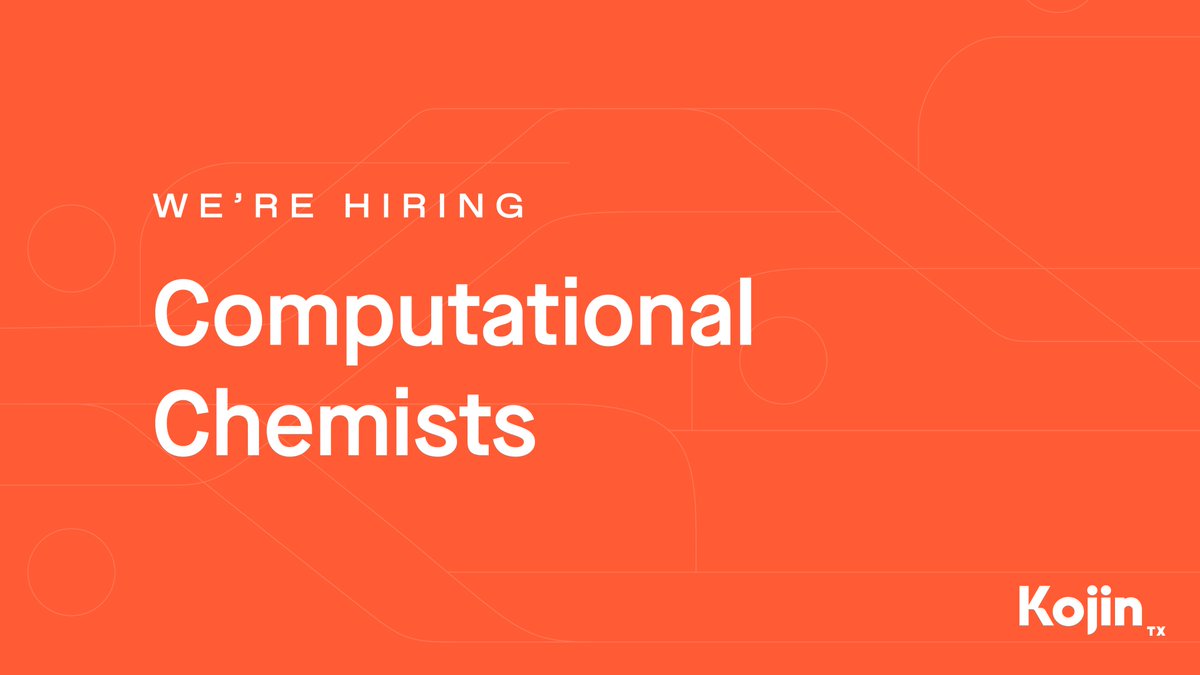 Kojin Therapeutics is #Hiring. We are looking for a team member with deep knowledge of state-of-the-art computational chemistry techniques, deployed to accelerate small-molecule drug discovery.  Learn more about this position here:
bit.ly/3QKoSfx
#Chemists #Biotech