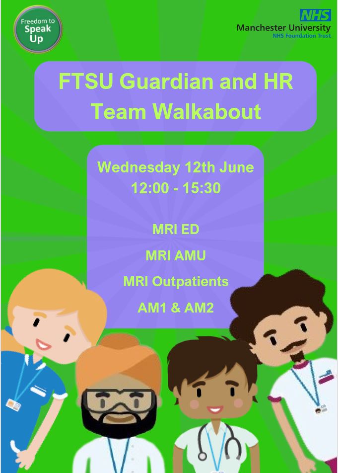 MRI colleagues! Look out for us tomorrow (Weds 12th), we'll be doing a walkabout MRI ED, AMU, Outpatients, AM1 and AM2.