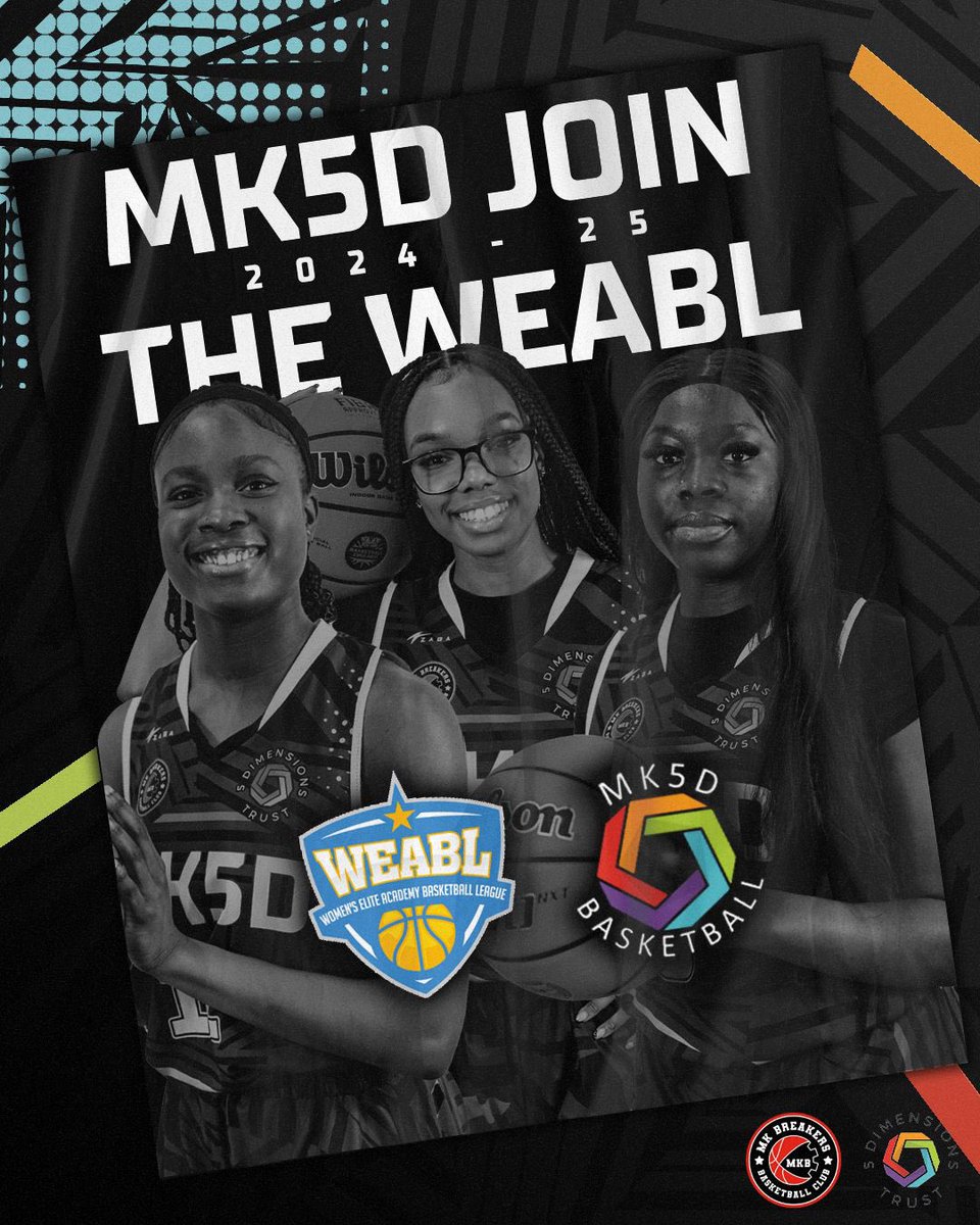We are in!
The MK5D Academy join the prestigious WEABL next season! Our full time Women’s Academy will run alongside our entry into Senior Women’s National League basketball and provide the next step in our player pathway.

Register interest: forms.gle/hQzscMaK7rubev…