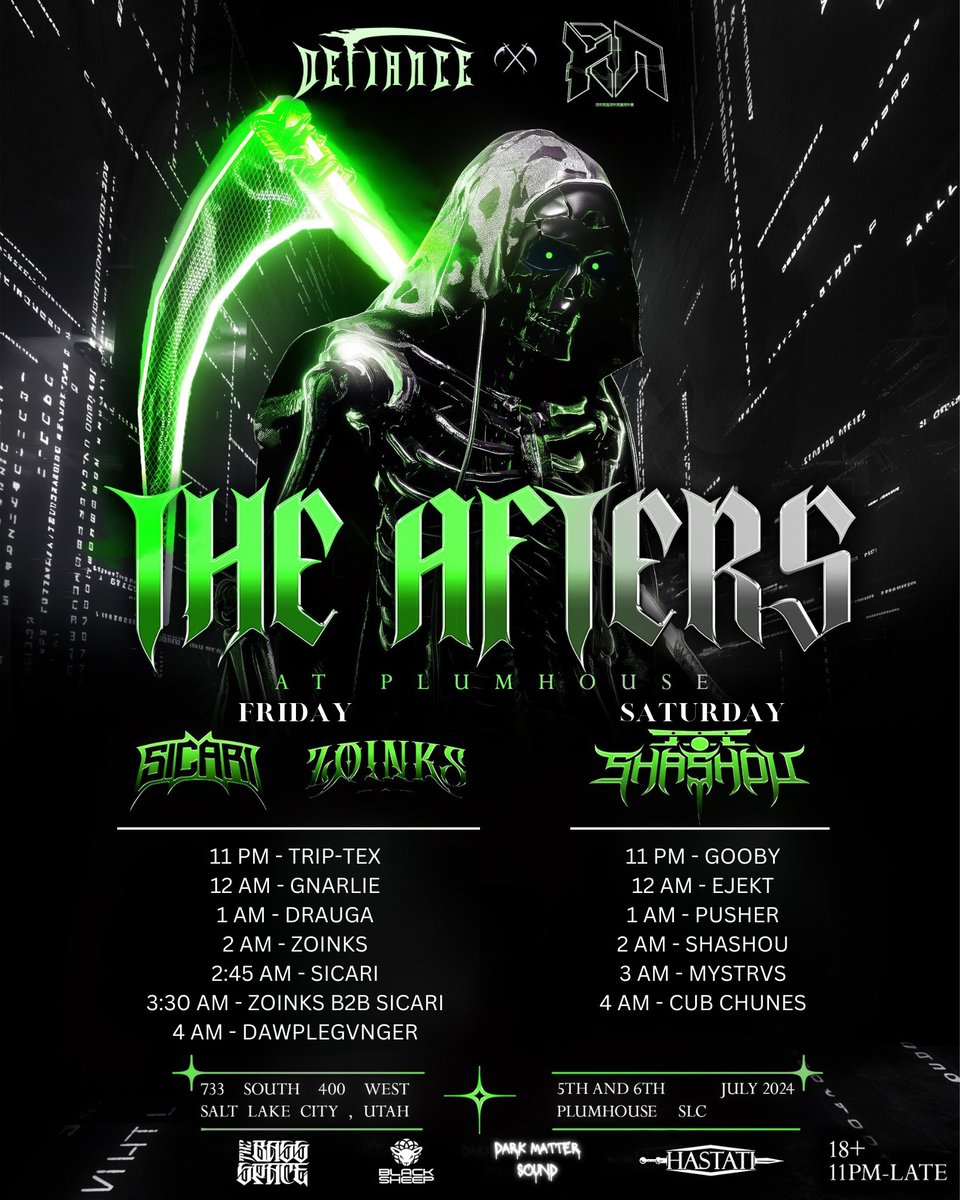 Defiance_MC's tweet photo. We are pleased to announce “THE AFTERS at PLUMHOUSE, JULY 5th &amp; 6th. TWO NIGHTS, TWO STAGES. Whose ready to get feral with us? 👁
TICKETS ARE NOW ON SALE 🤘🏻 https://t.co/YXlBT3SlvH